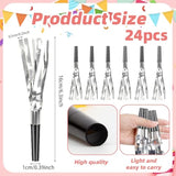 24Pcs New Year Party Blowers Silver Glitter Noise Makers for Events