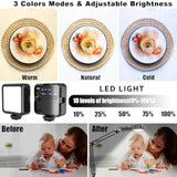 Overhead Phone Mount, Articulating Arm Cell Phone Holder With Led Light, Flexible Phone Stand For Live Streaming, Video Recording, Painting Lighting, Cooking