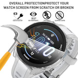 3 Pack For Garmin Forerunner 165 Smartwatch Case, 9H Tempered Glass Screen Protector, All-Coverage Pc Protective Cover -Clear