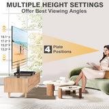 Universal TV Stand Base, Swivel Table Top TV Stand for 20-43 inch TVs/Monitors with 4 Level Height Adjustment and Tempered Glass Base, Holds up to 88