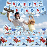 Airplane Party Supplies for 20 Guests – Plates, Cups, Napkins, Banner & More (142pcs)