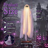 Outdoor Halloween Decorations, 5FT Swinging Ghost Outdoor Decor with Light