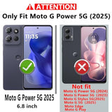 Moto G Power 5G 2025 Case with Camera Cover HD Screen Protector Black