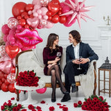 Pink and Red Valentines Balloons Garland Arch Kit, Valentine Red Heart Balloons Lips Balloon for Women Girls Galentines Day Anniversary Birthday Bridal Shower Romantic Valentine Day Decorations