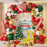 138pcs Christmas Balloon Garland Red Green Gold Xmas Party Decor