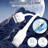 4-Pack 60W Fast Charging Cables USB & USB-C White 3.1ft