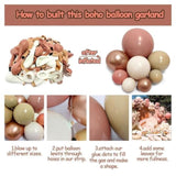Dusty Rose Balloon Arch Kit: Blush, Nude, Mauve, Beige & Gold Garland