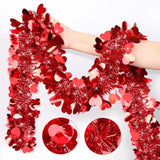 50Ft Valentines Day Garland Valentines Day Decor Red Heart Tinsel Garland Metallic Glitter Hanging Garland Valentines Decorations For Home Mantel Indoor Outdoor Wedding Galentines Party Decor