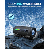 Portable Bluetooth Speaker, Ipx7 Waterproof Wireless Speaker With 24W Loud Stereo Sound, Active Extra Bass, Bluetooth 5.3, Rgb Lights, Dual Pairing, Up To 30H Playtime For Home, Outdoor, Party