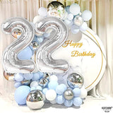 22 Balloon Number Silver - 40 Inch | 22 Number Balloons | Silver 22 Balloons, 22 Birthday Decorations For Men | 22 Birthday Balloons For Women | 22 Happy Anniversary Decorations