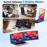 Laptop Screen Extender - 14 Ultra Thin And Light Travel Monitor For Laptop Fhd 1080P Portable Second Monitor Ips Screen Display Plug & Play For Mac Windows Android Ios
