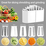 Rotary Cheese Grater, 5 In 1 Cheese Grater With Handle, Replaceable Stainless Blades Cheese Shredder, Cheese Vegetable Slicer, Easy To Clean Kitchen Gadgets With Storage Box