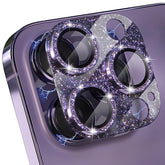 iPhone 14 Pro/Pro Max Camera Lens Protector Bling 9H Tempered Glass Purple