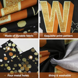 Happy New Year 2025 Banner and Backdrop 72x44 Inch Black and Gold for Party Decor