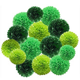 Lucky Green Tissue Paper Pom Poms, St. Patrick'S Day Party Decoration Kit 21Pcs Of 8,10,12 Inch Paper Pom Poms For Birthday Graduation Baby Shower, Spring School Diy Parties