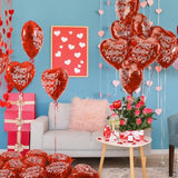 Valentine'S Day Party Pack | 30Pc Red Heart Foil Balloons | 18In 'Happ
