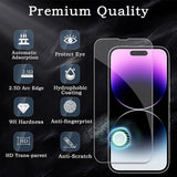 3 Pack Screen Protector for iPhone 14 Pro+2 Pack Camera Lens Protector, Tempered Glass Film, Ultra HD 9H Hardness Case Friendly Anti Scratch Bubble