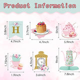 40 Pieces Floral Tea Party Decorations Floral Birthday Banner Teapot B