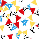 Cartoon Story Birthday Party Decorations Red Blue Yellow Cartoon Story Pennant Banners Flags Fabric String Triangle Bunting Garland For Baby Shower Birthday Party Decorations