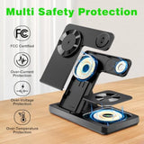 Magnetic 3 In 1 Wireless Charging Station For Magsafe Iphone 12-16 Series, Charging Station For Multiple Devices, Mag-Safe Wireless Charger Stand For Apple Watch 2-10 Series/Ultra/Se & Airpods 3/2/Pro