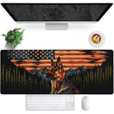 Cute Dog Gaming Mouse Pad, 31.5"×11.8" Extended Desktop Puppy Mouse Pads For Keyboard Laptop Computer, Large Desk Mat With Stitched Edges For Work Office Desk Decor (German Shepherd)