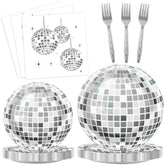 200Pcs Disco Theme Party Plates And Napkins 1970S Birthday Party Decorations Silver Disco Ball Paper Plates 70S Disco Party Tableware Set Serves 50 Guests Baby Shower Wedding Party Supplies Favors
