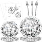 200Pcs Disco Theme Party Plates And Napkins 1970S Birthday Party Decorations Silver Disco Ball Paper Plates 70S Disco Party Tableware Set Serves 50 Guests Baby Shower Wedding Party Supplies Favors