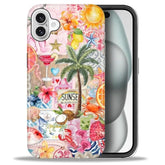 Case For Iphone 16,Mixed 2 Layer Design Shockproof Soft Tpu Ddouble Protection Phone Case For Iphone 16-Aesthetic Summer Beach