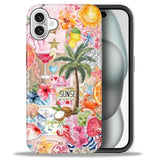 Case For Iphone 16,Mixed 2 Layer Design Shockproof Soft Tpu Ddouble Protection Phone Case For Iphone 16-Aesthetic Summer Beach
