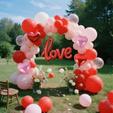 263 Pcs Valentines Day Balloon Arch Kit Decorations, Pink/White/Red Balloons Garland Decor With Love Heart Balloon Rose Petals For Galentines Day Party Birthday Wedding Proposal Anniversary