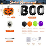 149Pc Halloween Balloon Arch Kit – Orange Black Purple Green with Pumpkin & Ghost