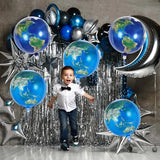 6 Pcs Planet Balloons, Large Earth World Map Foil Balloon, 2 Styles Globe Round Sphere Balloons for Birthday Earth Day Travel Adventure Themed Party Decorations Supplies
