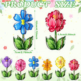 12 Pcs Spring Flower Wood Signs Retro 3D Flowers Table Decoration Rustic Farmhouse Table Centerpiece Floral Block Tabletop Signs For Spring Home Tiered Tray Decor