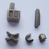 2 Sets Bronze #5 Metal Zipper Head Box Zipper Resucue Slider Zipper Pu