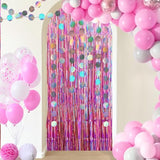 Pink Fringe Garland Set – 4pcs Tinsel Backdrop & Party Streamers