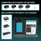 Dc18Rc Rapid Battery Charger Dc18Rd Dc18Ra For Makita 14.4V-18V Lxt Li-Ion Battery Bl1815 Bl1820 Bl1830 Bl1850 Bl1860 Bl1840 Bl1430 Bl1415