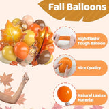 Fall Balloon Set: Orange, Yellow, Brown, Leaf Balloons for Autumn Decor