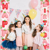 Berry First Birthday Banner Strawberry Shortcake Porch Banner Strawberry Birthday Decorations For Girls Indoor Outdoor