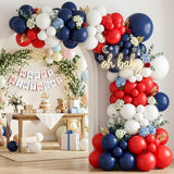 Red White and Navy Blue Balloon Arch Kit, Red White Blue Balloon Garland kit Different Size Balloons for Memorial Day 4th of July Patriotic Independence Veterans Day Baseball Birthday Party Decor