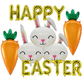 Easter Balloons Gold Happy Easter Letter Balloon Bunny Balloons Carrot Balloon For Rabbit Themed Party Birthday Party Supplies Decorations Party Balloon Sets-16 Pcs