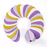 Purple-Gold Party-Decorations 3D Heart Garland - 39Ft White Purple Lavender Graduation Hanging Paper Streamers Banner, Women Birthday Wedding Engagement Baby Bridal Shower Decor