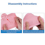 Geekria NOVA Knit Fabric Headband Cover and Cat Ears Attachment Set Compatible with Razer, SteelSeries, HyperX, Sennheiser, Astro, Sony, Logitech, ATH Headphones (Black/Pink)