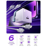 Usb C Wall Charger Block, 30W Gan Pd Fast Charger, Usb-C Charger Adapter With Usb C To Lighting For Iphone 14/13/12 Pro Max And Usb C To Usb C Cable For Ipad Pro