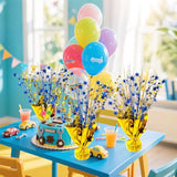 6 Pack 2025 Graduation Table Centerpiece Party Decoration Metallic Foil Spray Centerpiece Glitter Decor Star Tabletop For Graduation New Year Birthday Holiday Party Favor, Blue And Gold