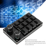 12 Key Macro Pad With Knob, Green Axis Macro Mechanical Keyboard With 50 Milli