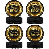 Happy Birthday Table Decorations Centerpieces - 4-Pack Double Sided Ha