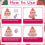 9PCS Sweet One Strawberry 1st Birthday Table Decorations for Baby Girl Party