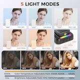 Phone Light, Selfie Light For Iphone, High Power Rechargeable Rgb Light For Video Recording, Upgraded Adjustable Multi Mode Retractable Clip Portable Light, Tiktok, Makeup, Content Creator Light