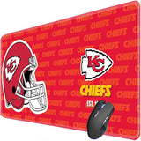 Large Gaming Mouse Pad With Non-Slip Rubber Base For Laptop Computer Desktop Keyboard,Red Design Stitched Edges Mouse Desk Mat For Football Sport Fans