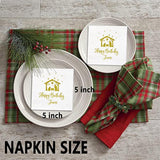 Happy Birthday Jesus Napkins, Christmas Nativity Of Jesus Napkins, Christmas Party Decorations, Happy Birthday Christening Party Decorations For Table Decorations (5 X 5 In, 50-Pack)